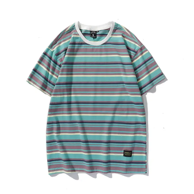 Men Women Striped Cotton T-Shirt Spring - Image 6