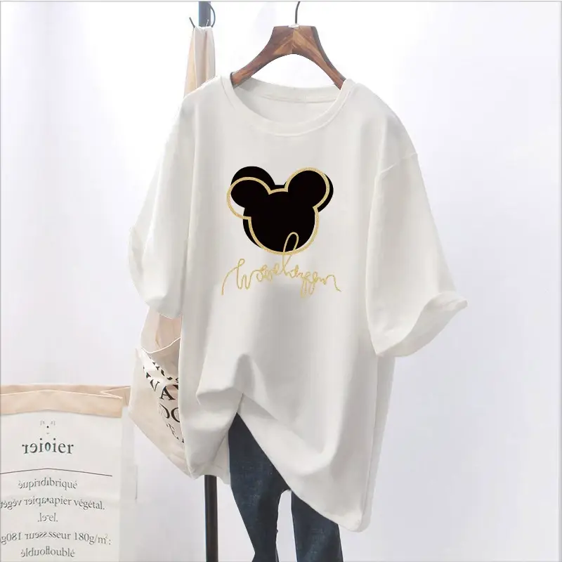 Women Pink T-Shirt with Cute Mouse Print — feature 13