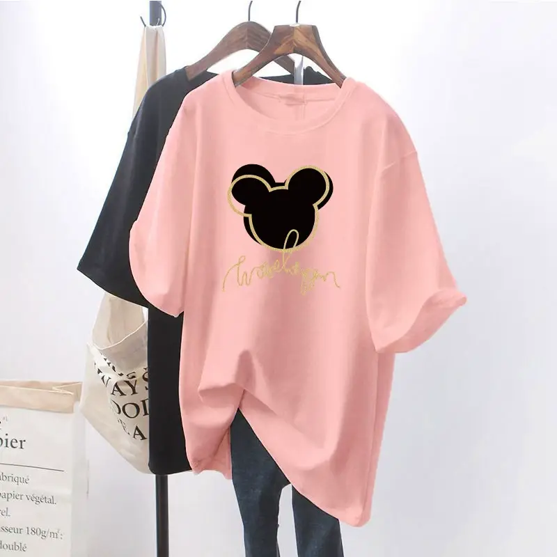 Women Pink T-Shirt with Cute Mouse Print — feature 14