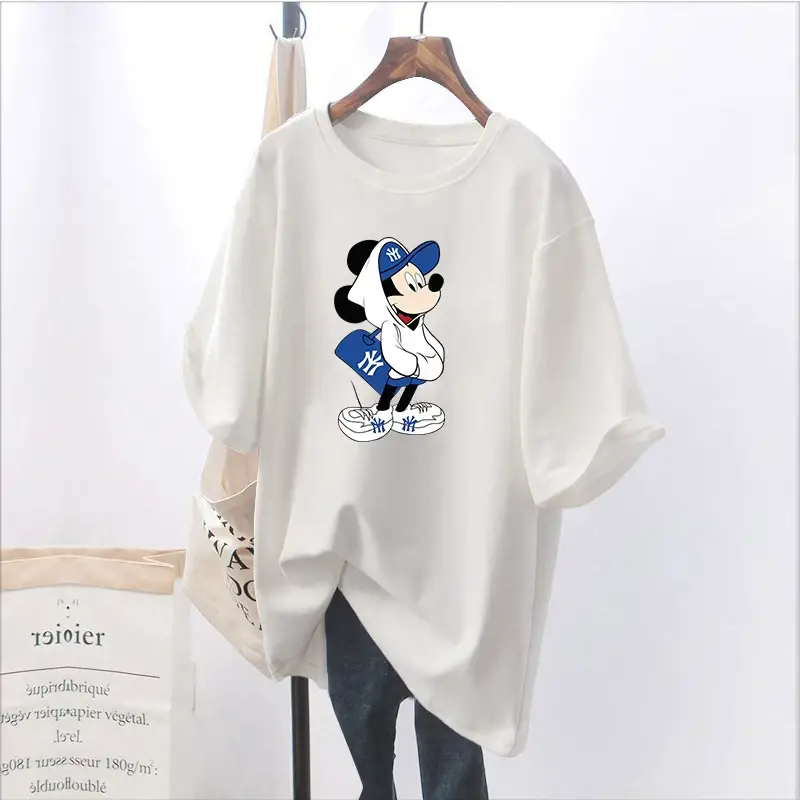 Women Pink T-Shirt with Cute Mouse Print — feature 24