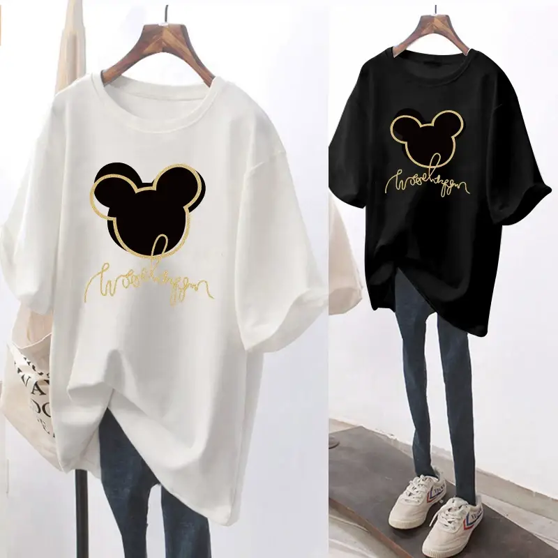 Women Pink T-Shirt with Cute Mouse Print — feature 5