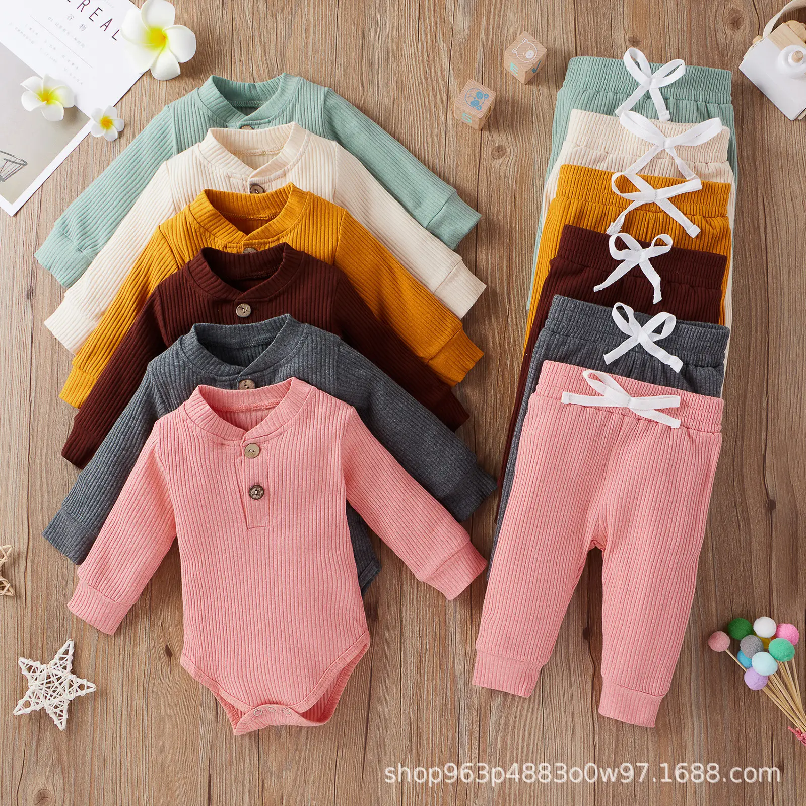 2022 Boys & Girls Grey Waffle Knit Pajama Set - Image 18