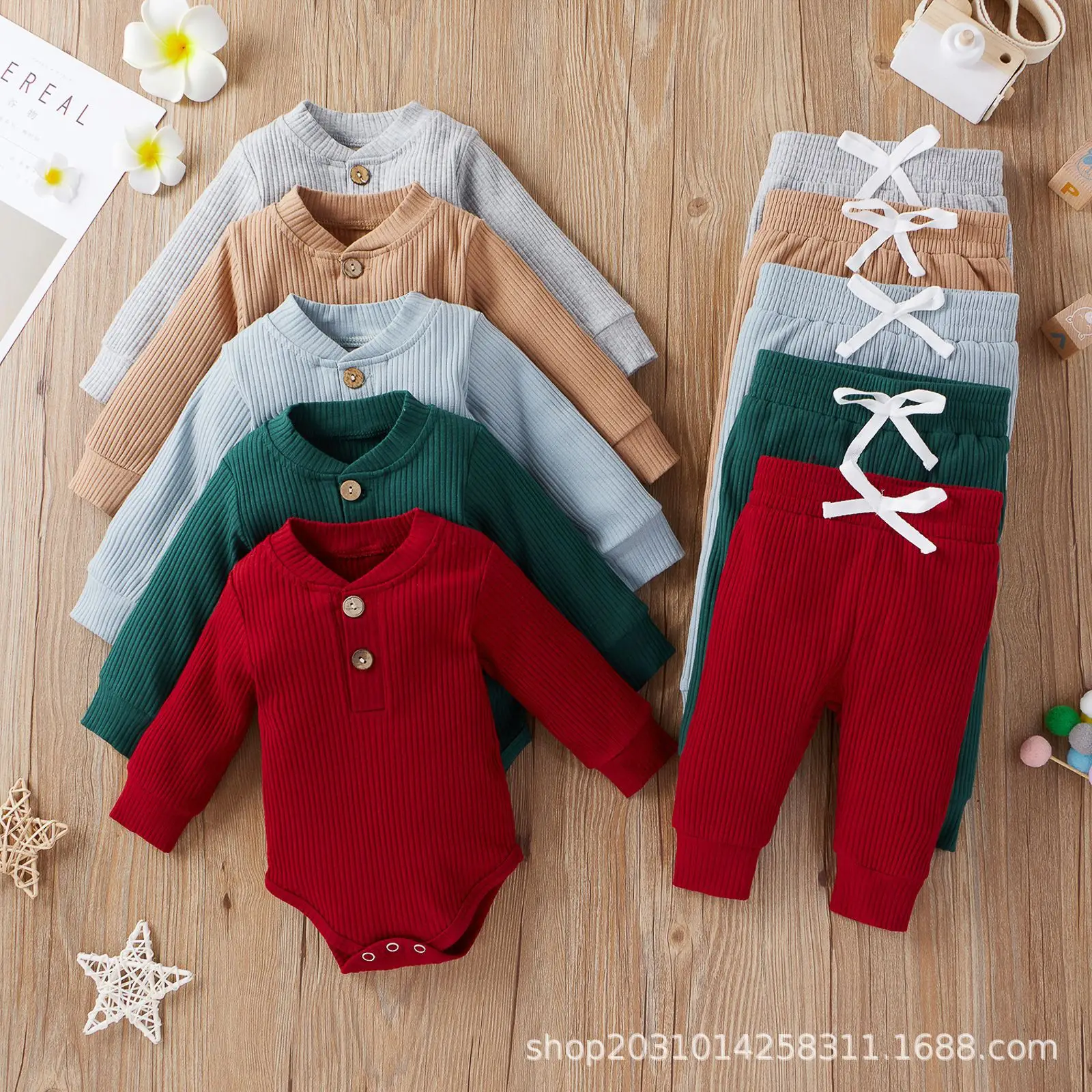 2022 Boys & Girls Grey Waffle Knit Pajama Set — feature 14