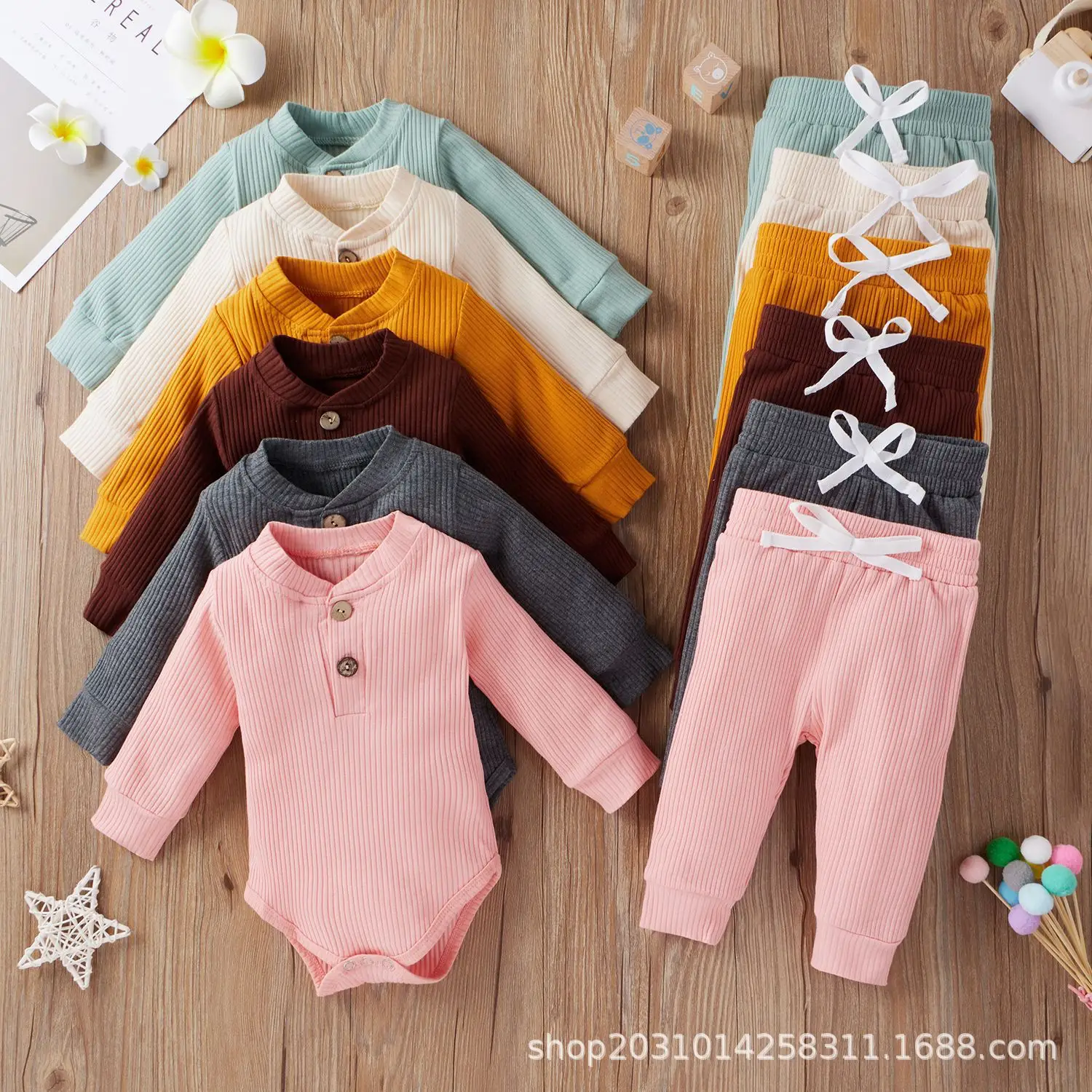 2022 Boys & Girls Grey Waffle Knit Pajama Set — feature 15