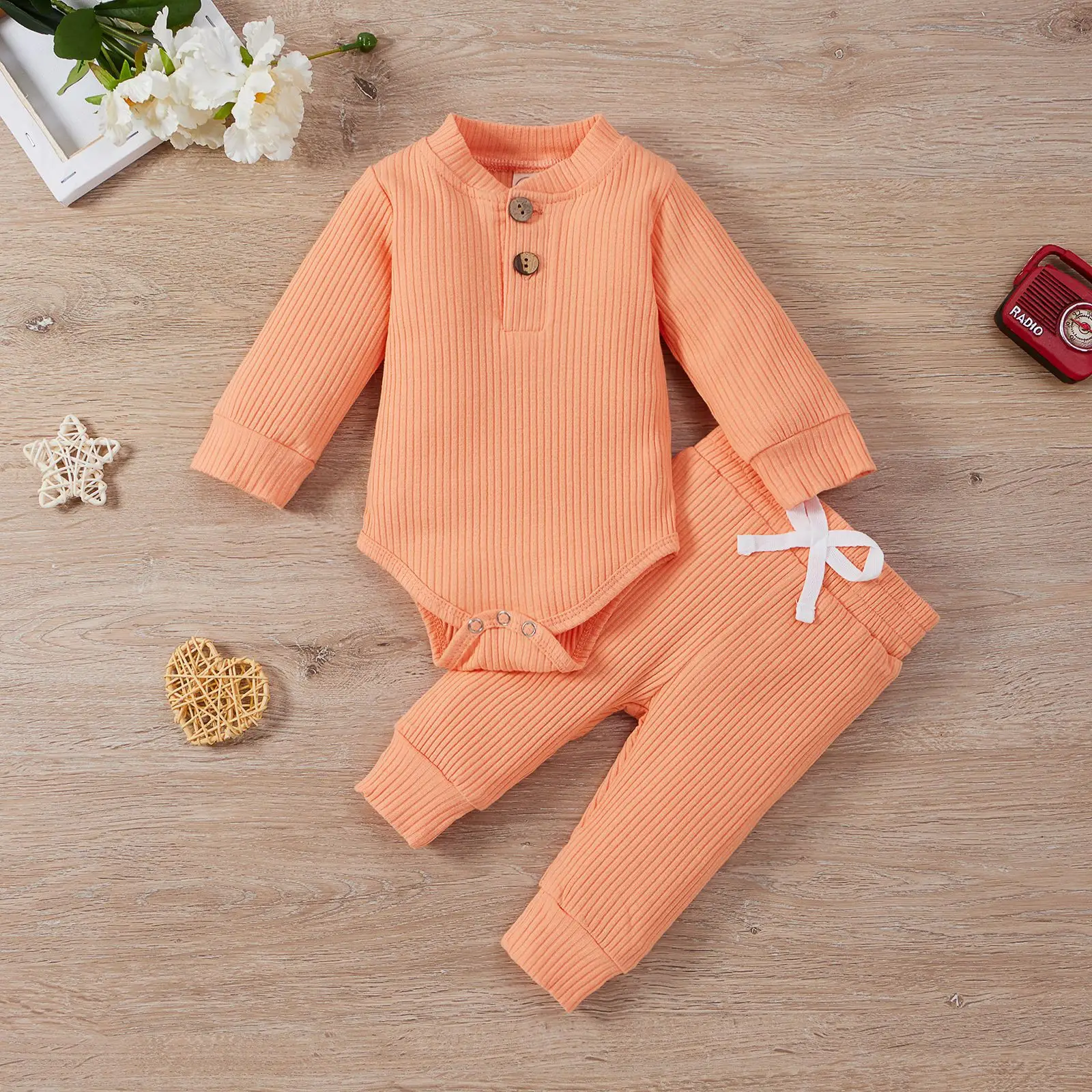 2022 Boys & Girls Grey Waffle Knit Pajama Set — feature 16