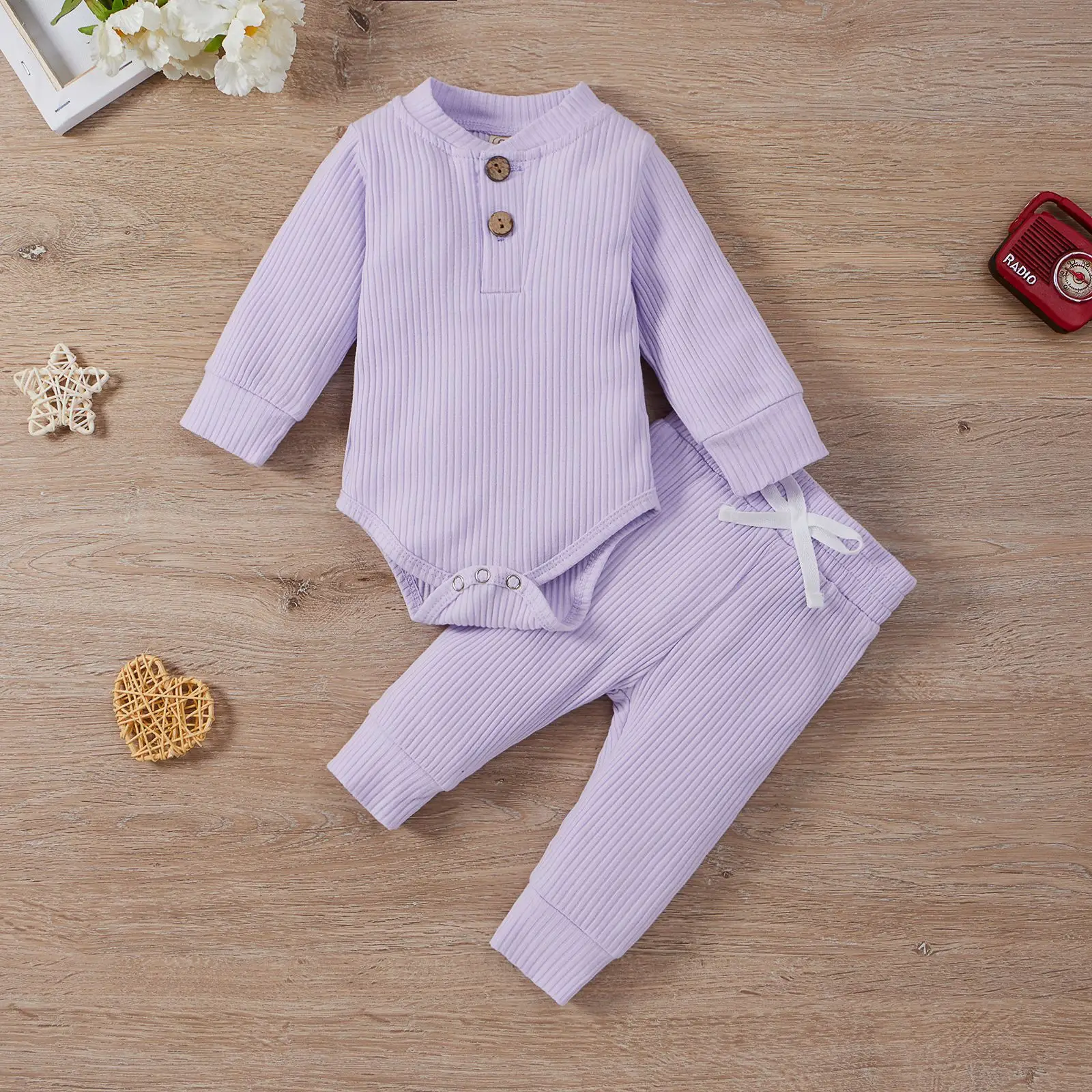 2022 Boys & Girls Grey Waffle Knit Pajama Set — feature 38