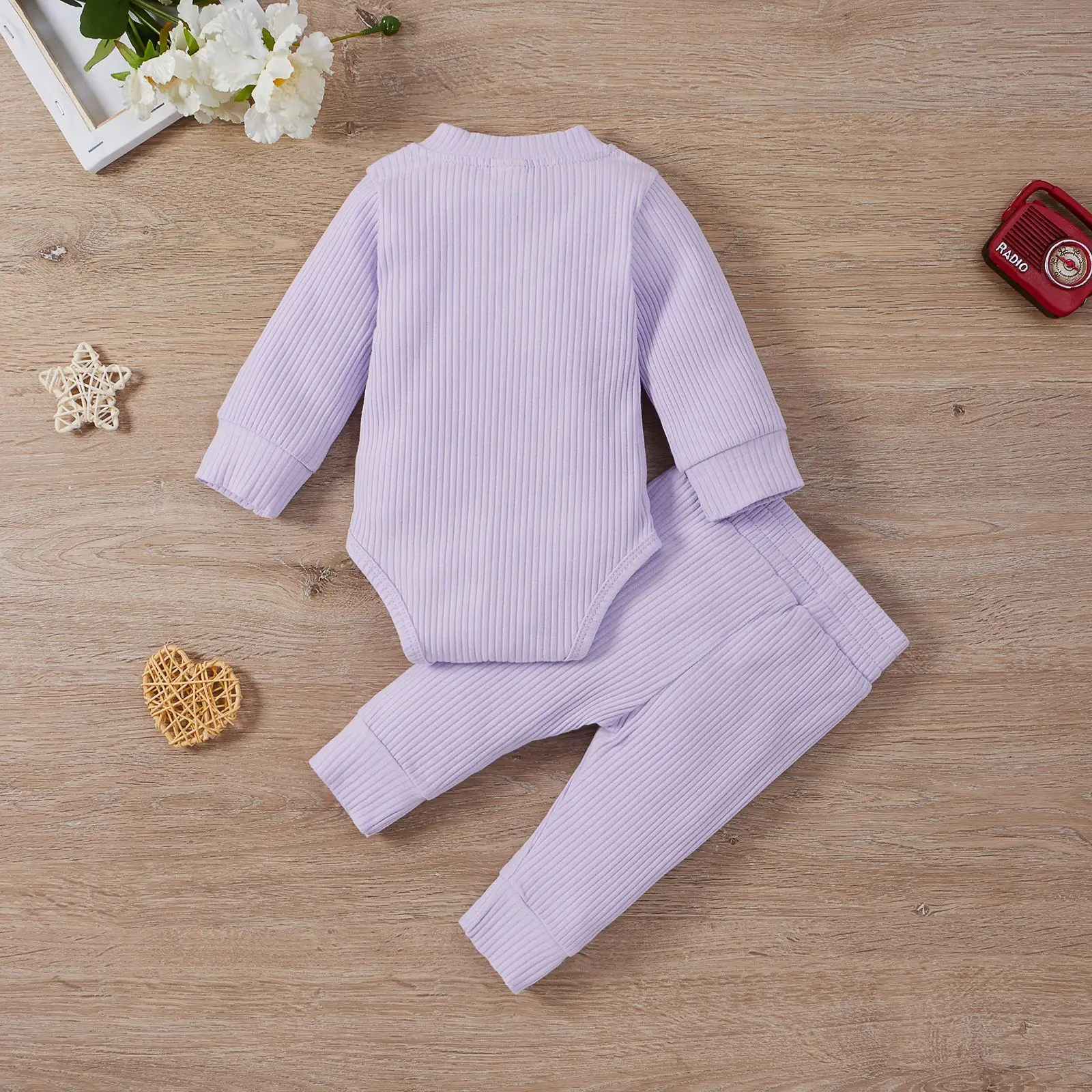 2022 Boys & Girls Grey Waffle Knit Pajama Set — feature 39