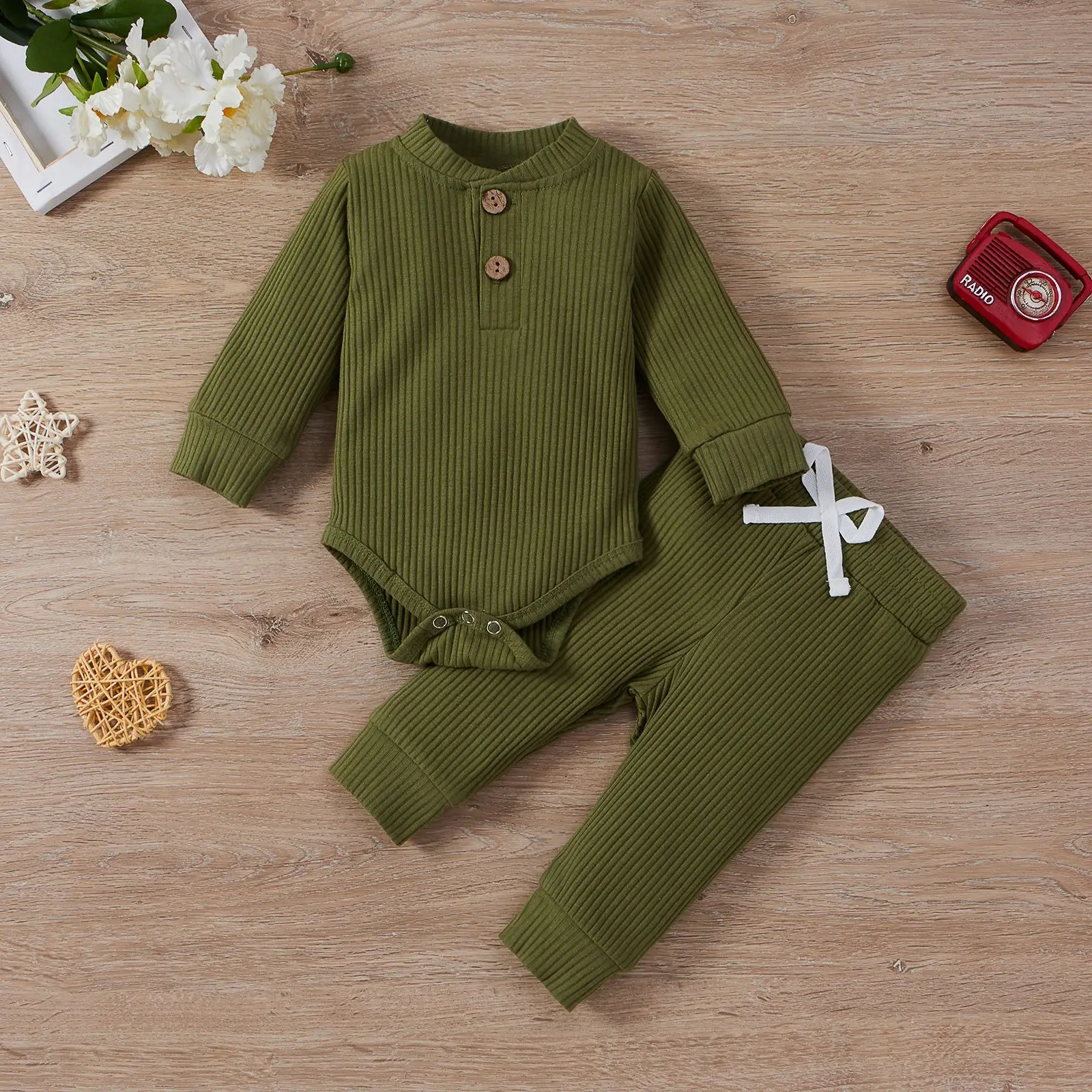 2022 Boys & Girls Grey Waffle Knit Pajama Set — feature 43