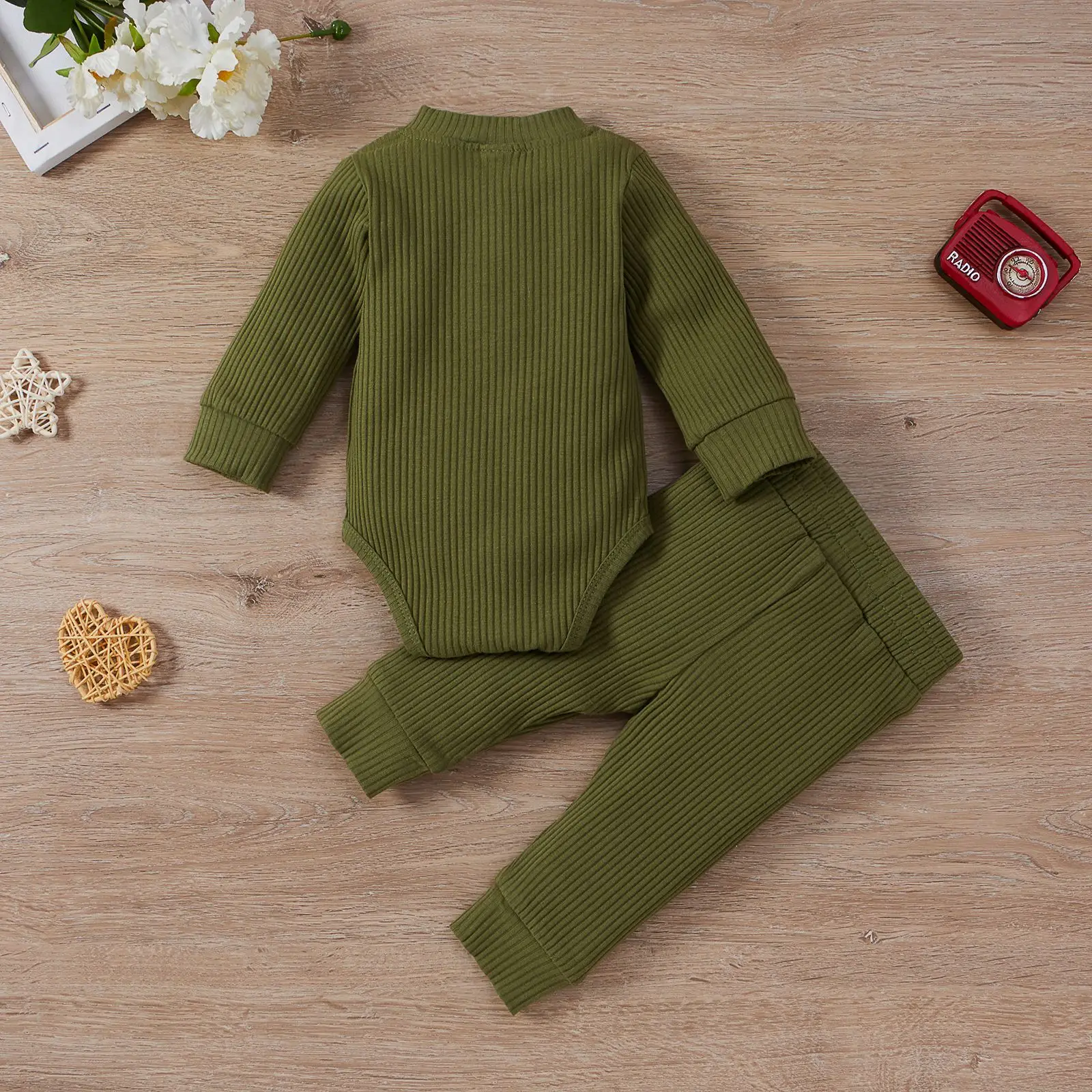 2022 Boys & Girls Grey Waffle Knit Pajama Set — feature 44
