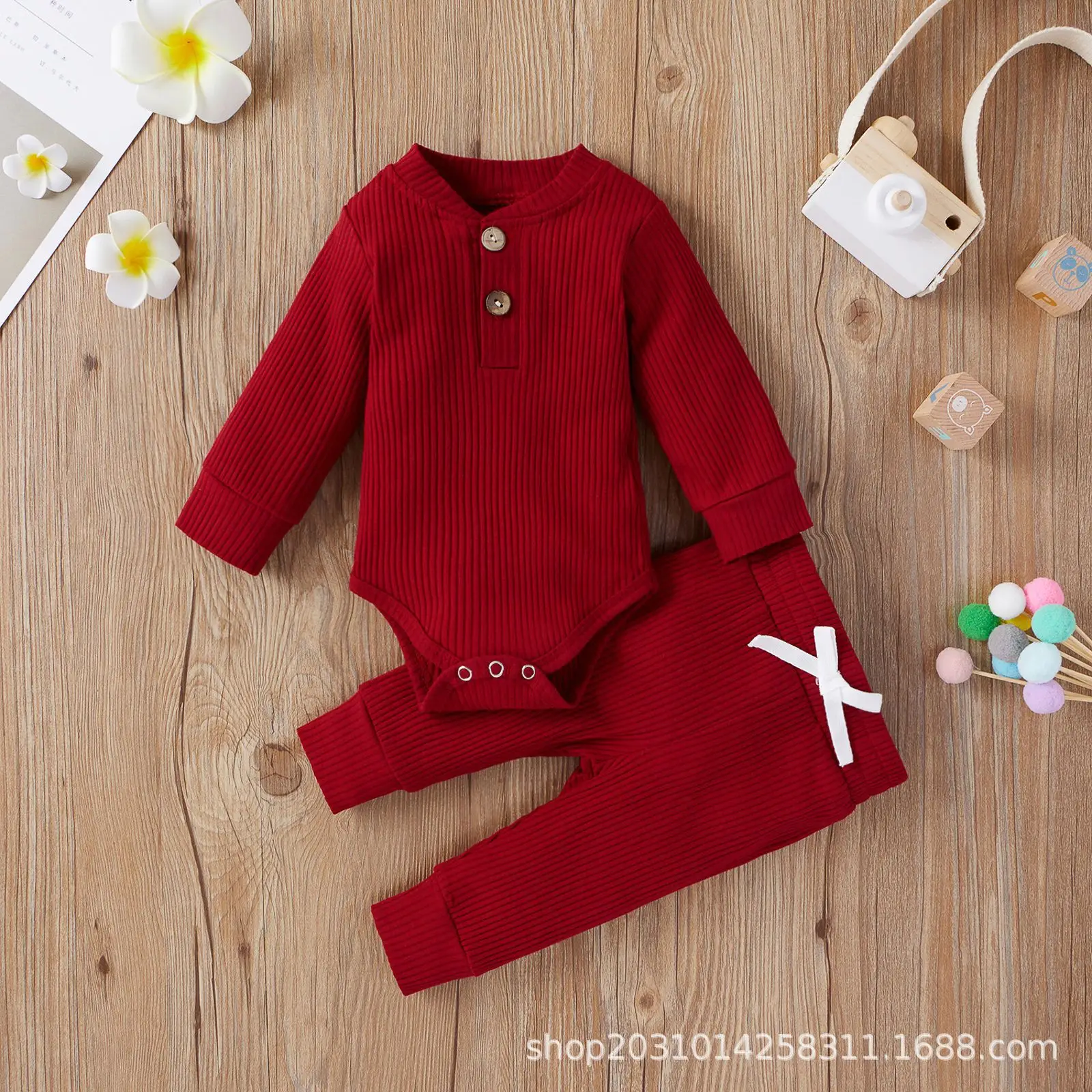 2022 Boys & Girls Grey Waffle Knit Pajama Set — feature 68