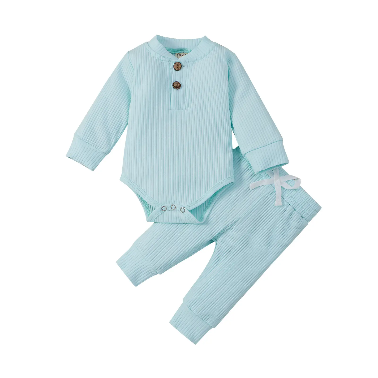 2022 Boys & Girls Grey Waffle Knit Pajama Set - Image 10