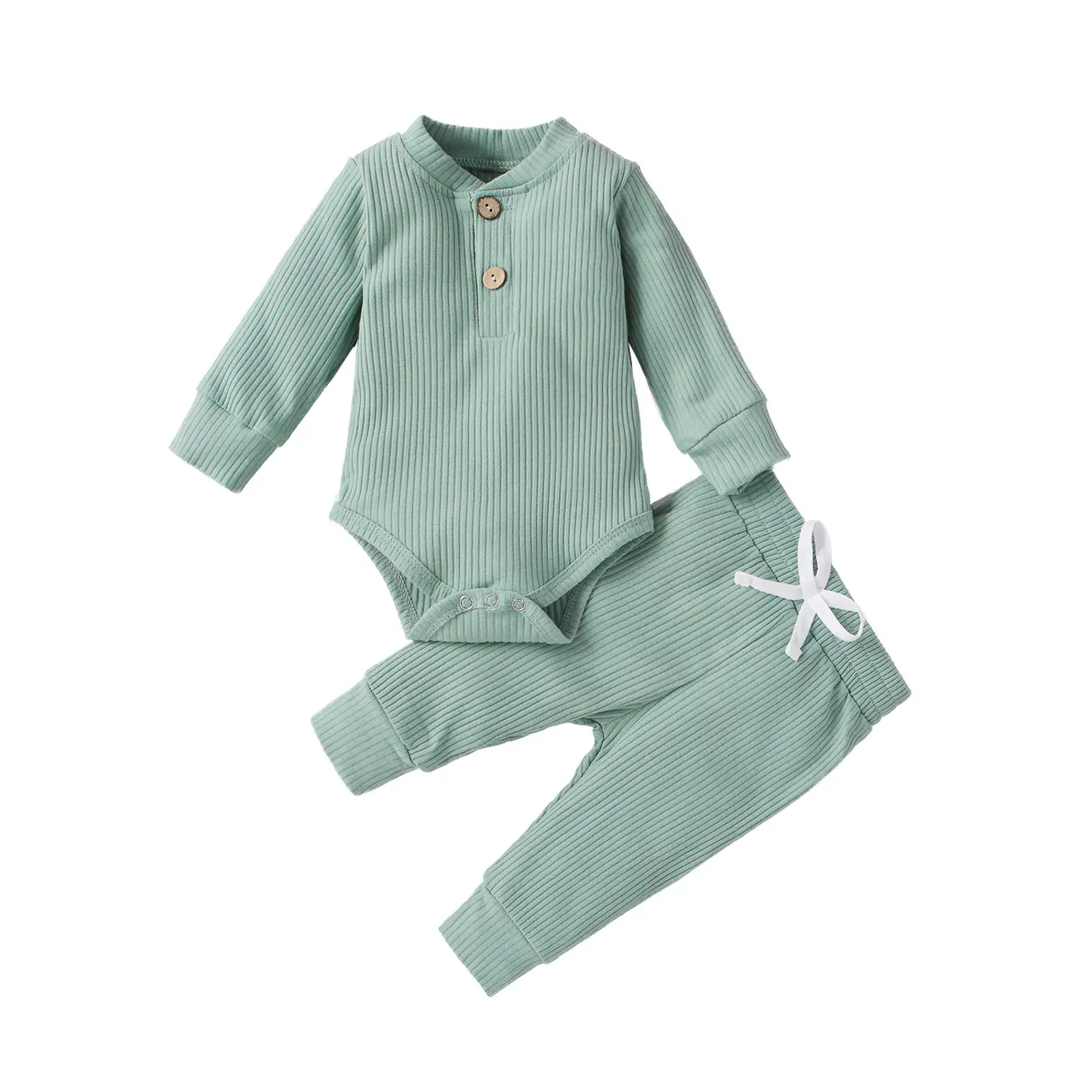 2022 Boys & Girls Grey Waffle Knit Pajama Set - Image 11