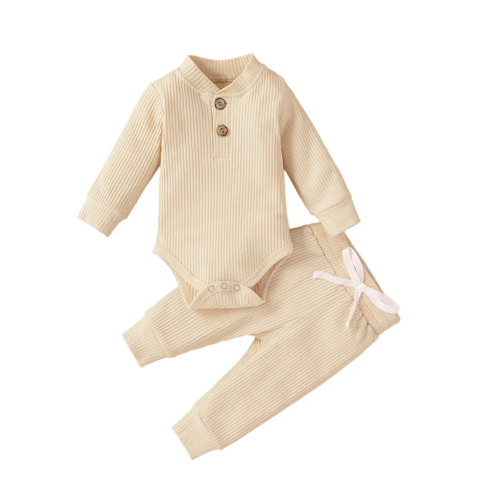 2022 Boys & Girls Grey Waffle Knit Pajama Set - Image 13