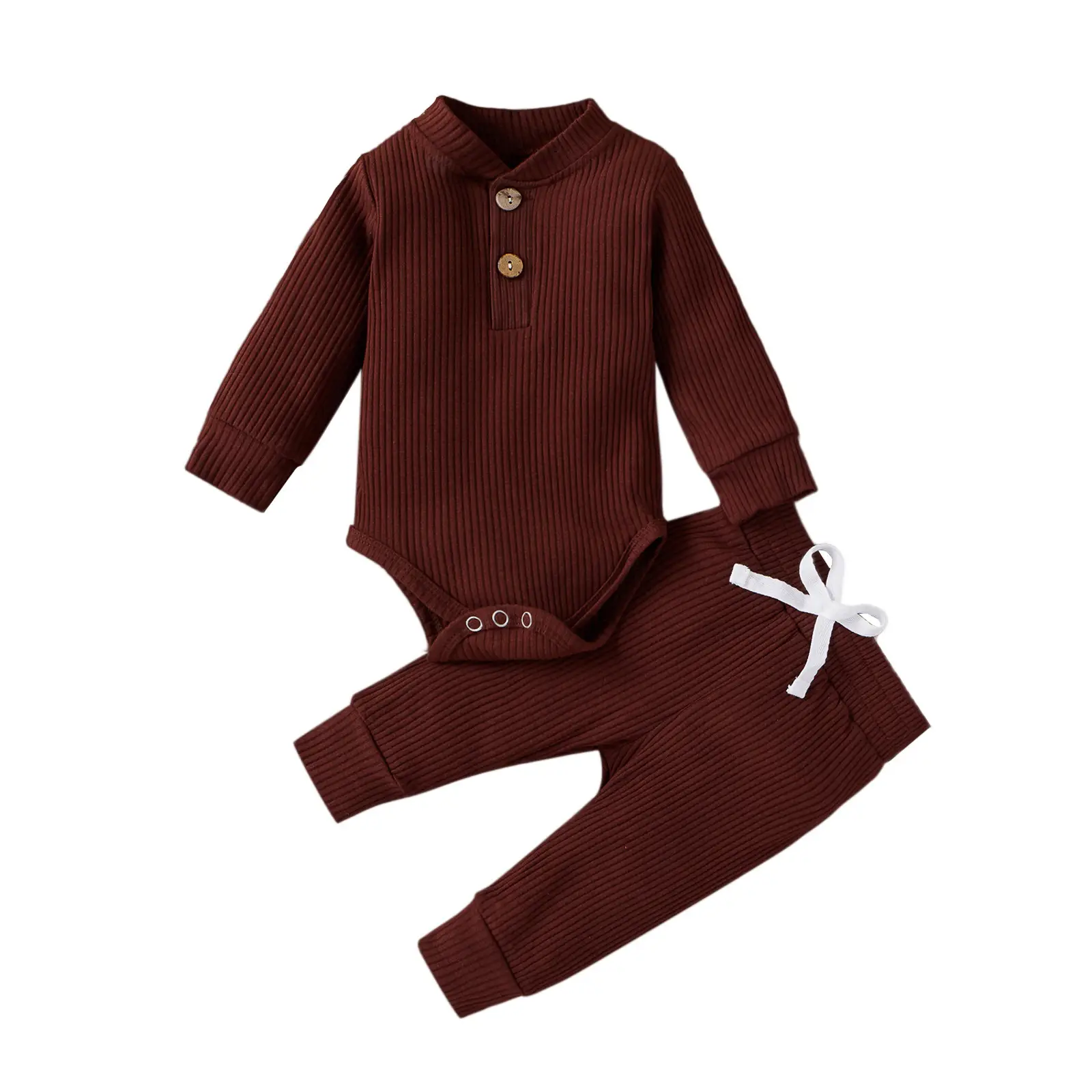 2022 Boys & Girls Grey Waffle Knit Pajama Set - Image 14