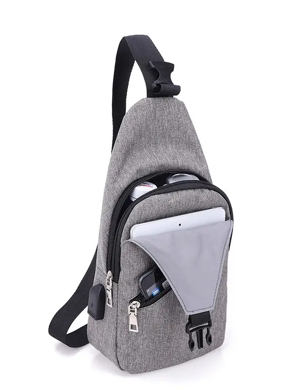 Men's Black Crossbody Backpack European Style - Image 8
