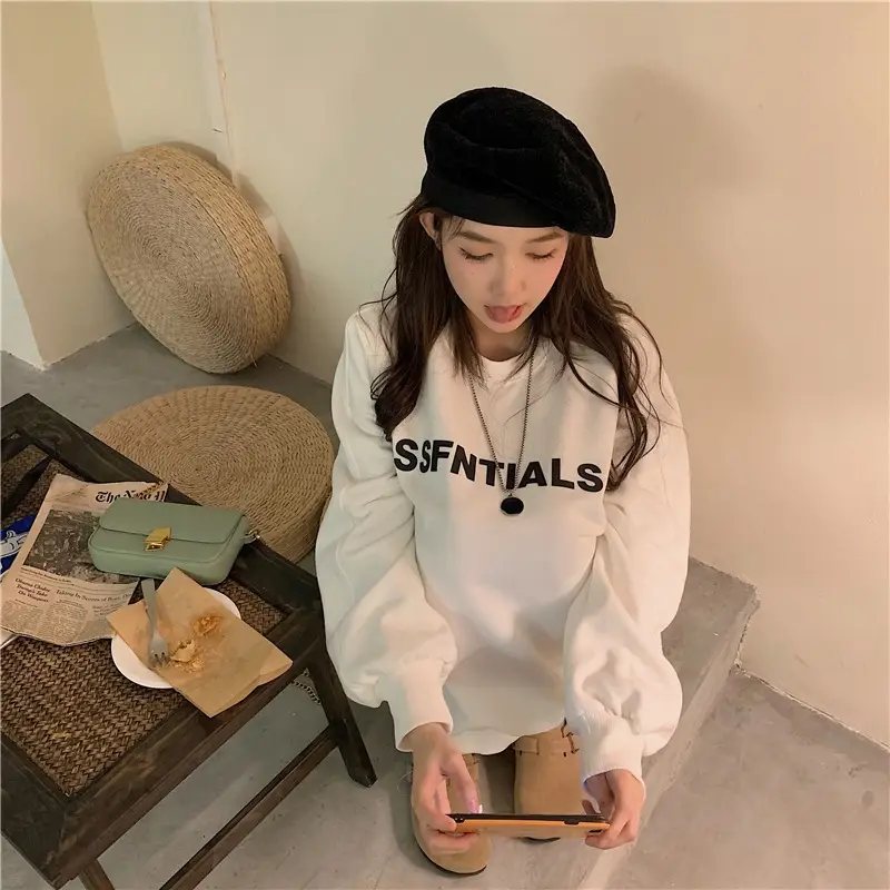 Women White Essential Print Sweatshirt 2025 — feature 12