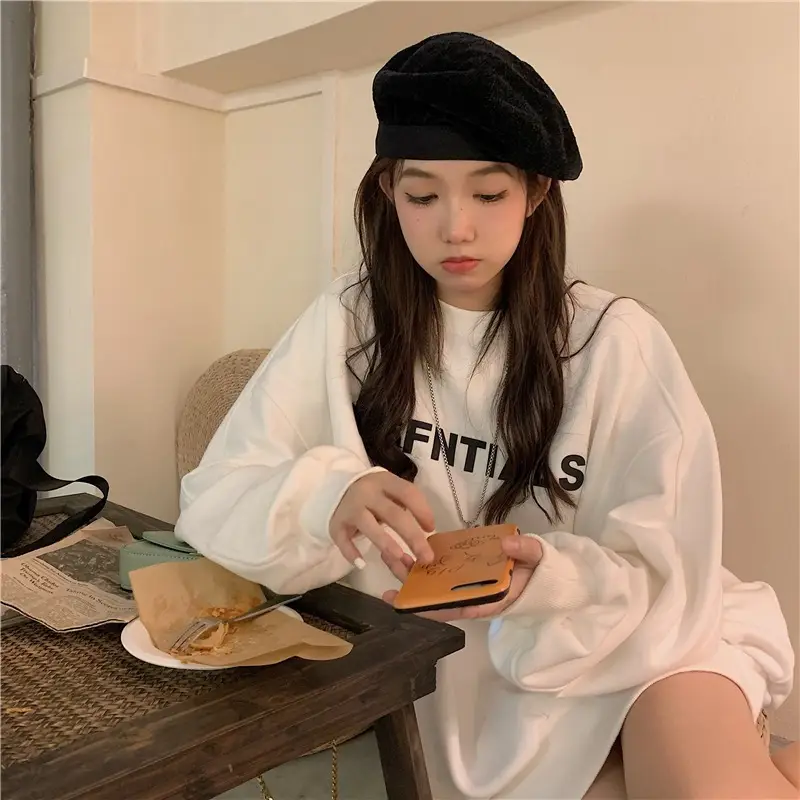 Women White Essential Print Sweatshirt 2025 — feature 14