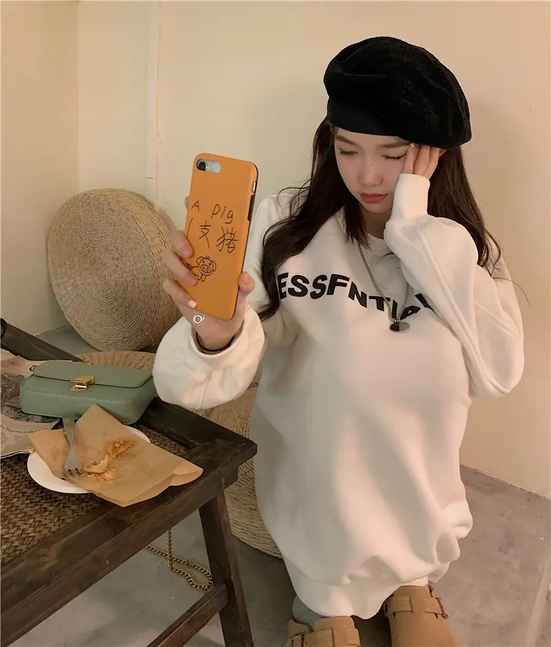 Women White Essential Print Sweatshirt 2025 — feature 15