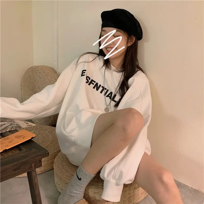Women White Essential Print Sweatshirt 2025 — feature 16