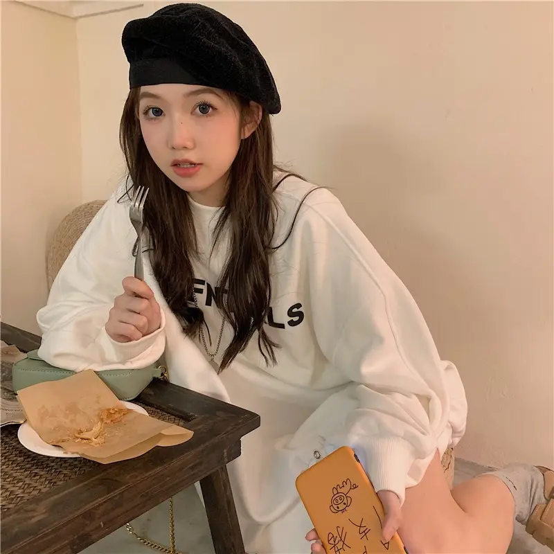 Women White Essential Print Sweatshirt 2025 — feature 17