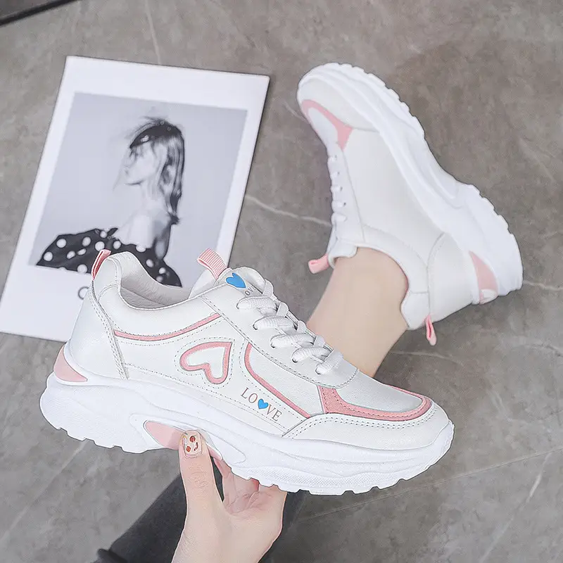 Women's Shoes Torre Shoes 2022 New Spring Women's Leather Fashionable Thick Sole Students White Shoes Sports Casual Shoes - Image 7