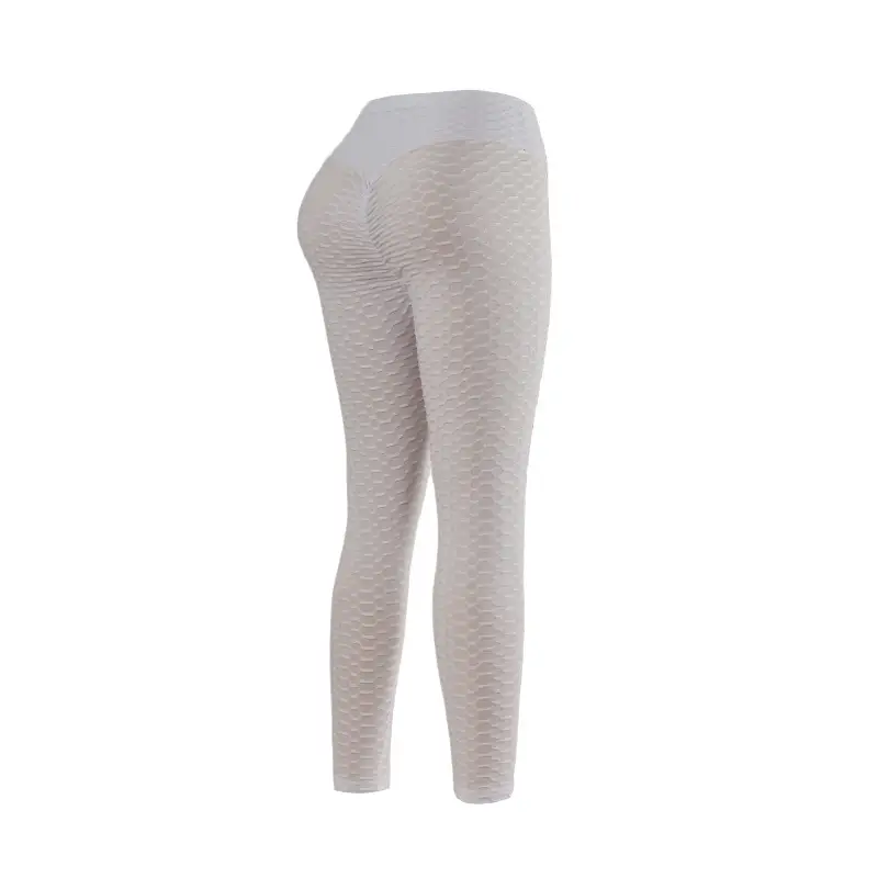 High Waist Jacquard Yoga Pants Black Hip Lifting Casual Fitness