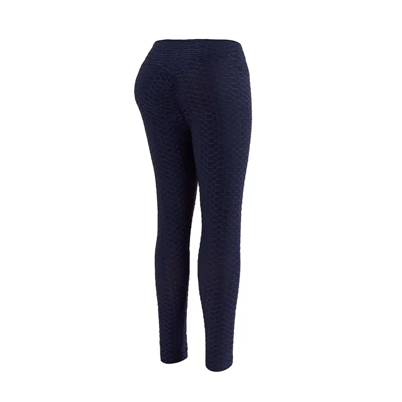 High Waist Jacquard Yoga Pants Black Hip Lifting Casual Fitness