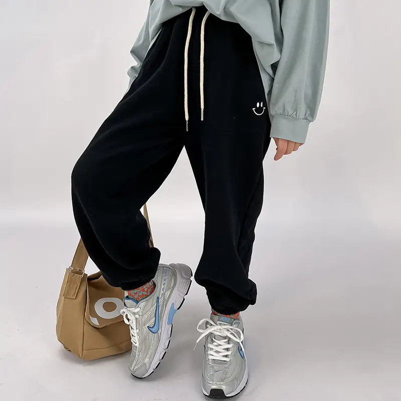 Blue Korean Style Cotton Trousers for Girls Big Kids 2025 - Image 2