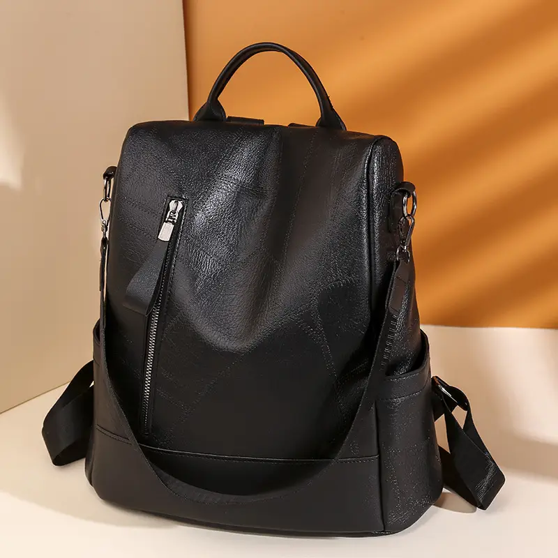 Women's PU Leather Quilted Shoulder Bag Brown Large Capacity - Image 6