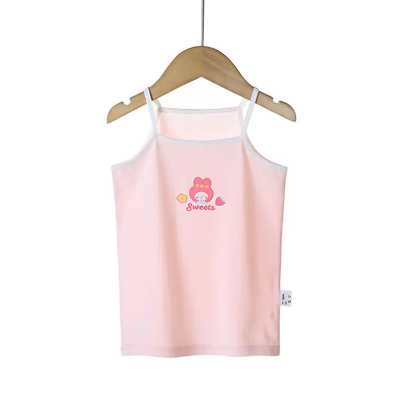 Girls Cotton Camisole with Heart & Cupcake Print - Image 8