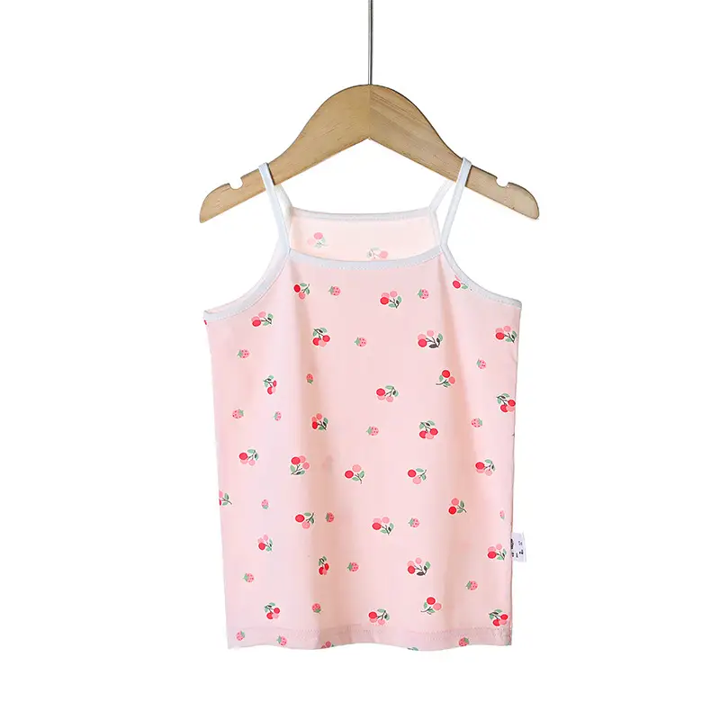 Girls Cotton Camisole with Heart & Cupcake Print - Image 9