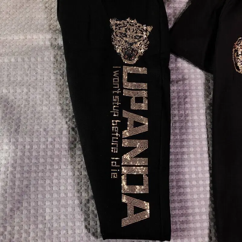 Plus Size Black Graphic Track Suit for Women Summer — feature 12