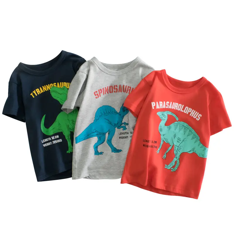 2025 Kids Red Dinosaur T-Shirt Short Sleeve - Image 3