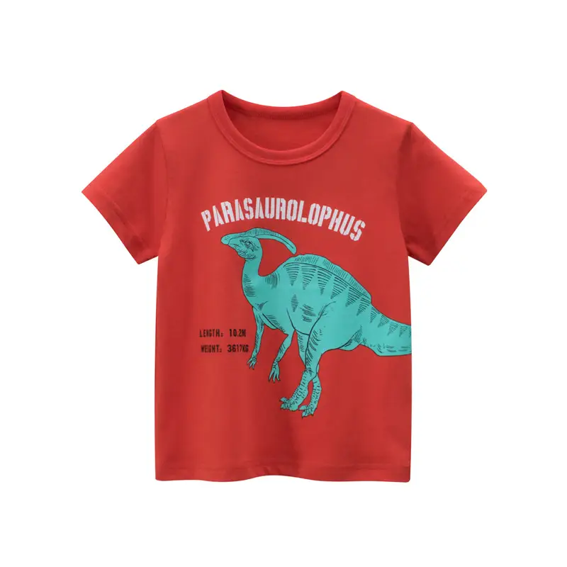2025 Kids Red Dinosaur T-Shirt Short Sleeve - Image 7