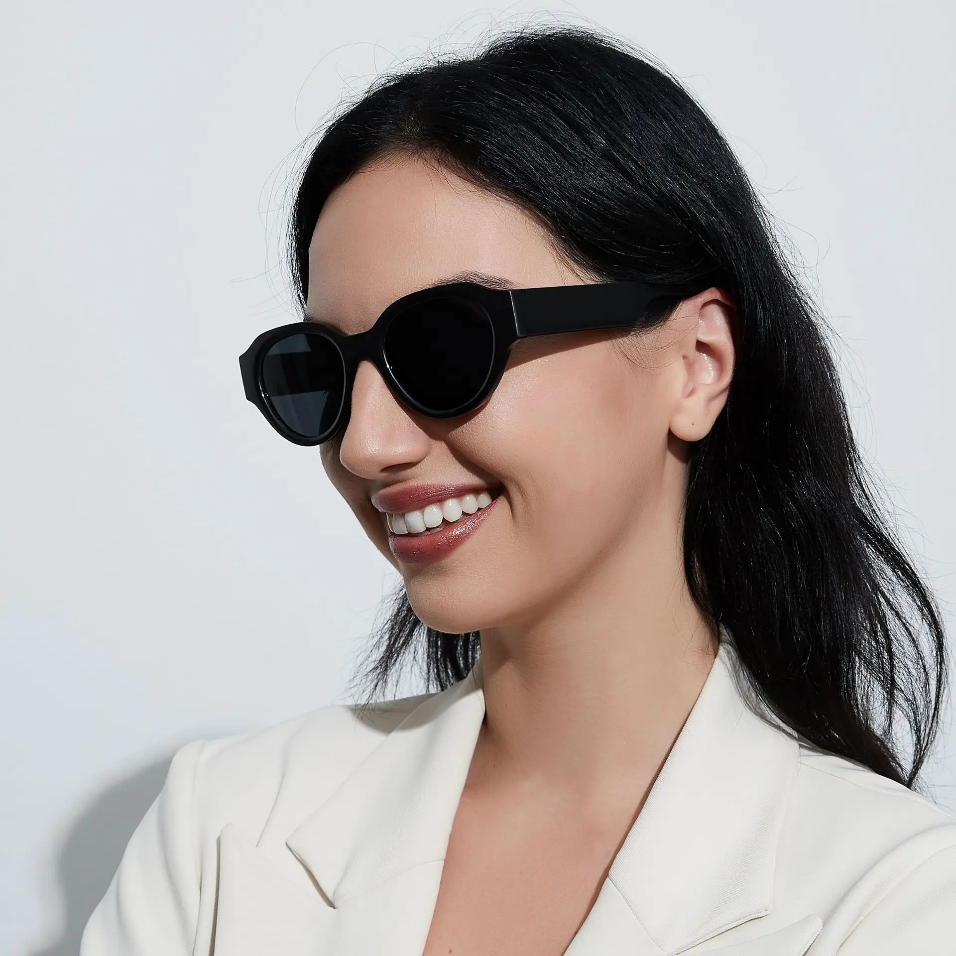 Xunge Oval Joker Sunglasses European American Retro Cat's Eye Women Men Wholesale - Image 5