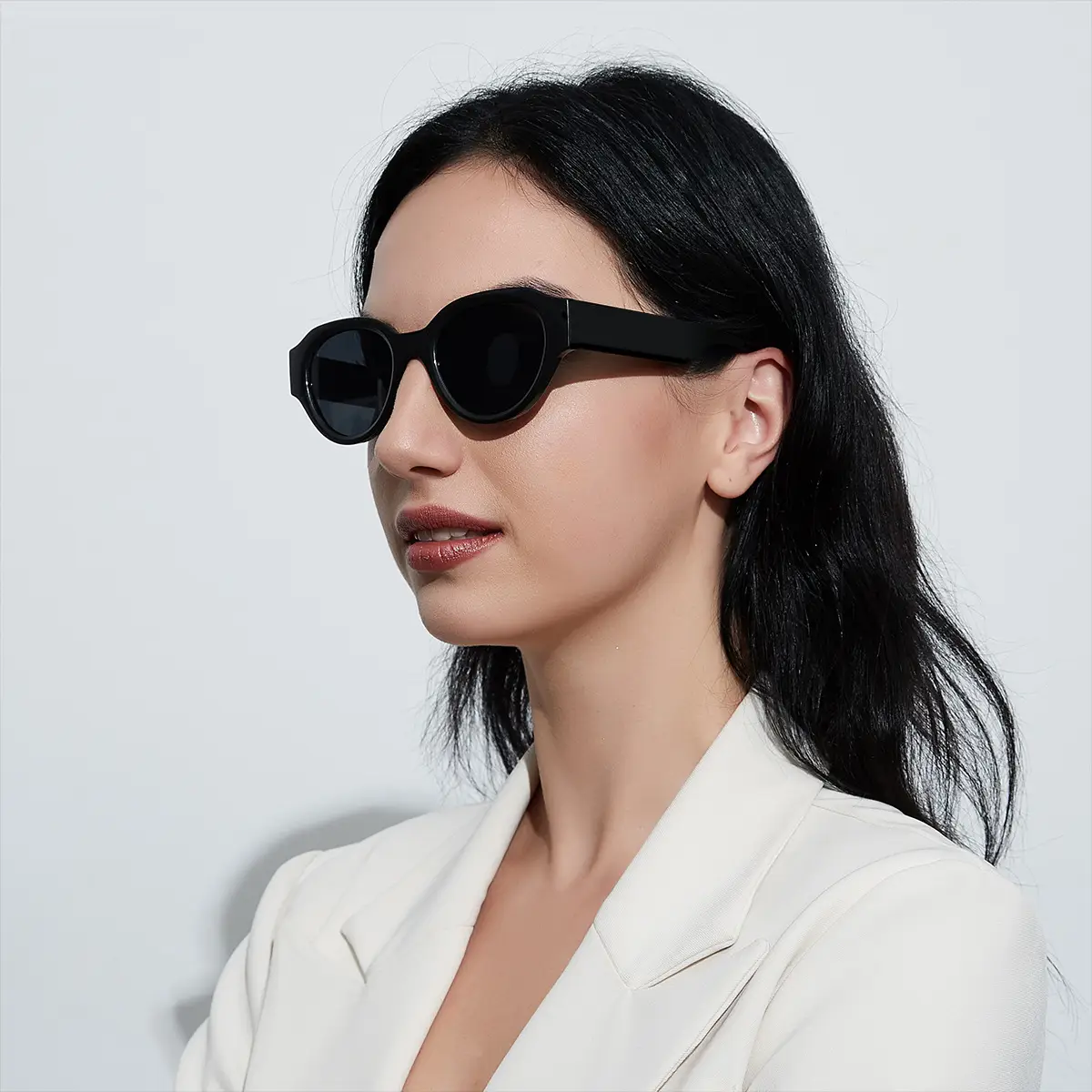 Xunge Oval Joker Sunglasses European American Retro Cat's Eye Women Men Wholesale - Image 8