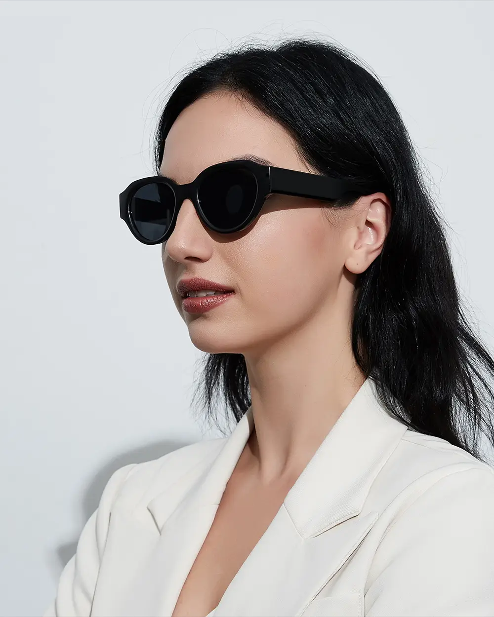 Xunge Oval Joker Sunglasses European American Retro Cat's Eye Women Men Wholesale — feature 2
