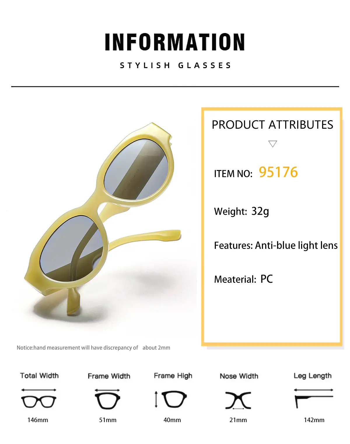 Xunge Oval Joker Sunglasses European American Retro Cat's Eye Women Men Wholesale — feature 5