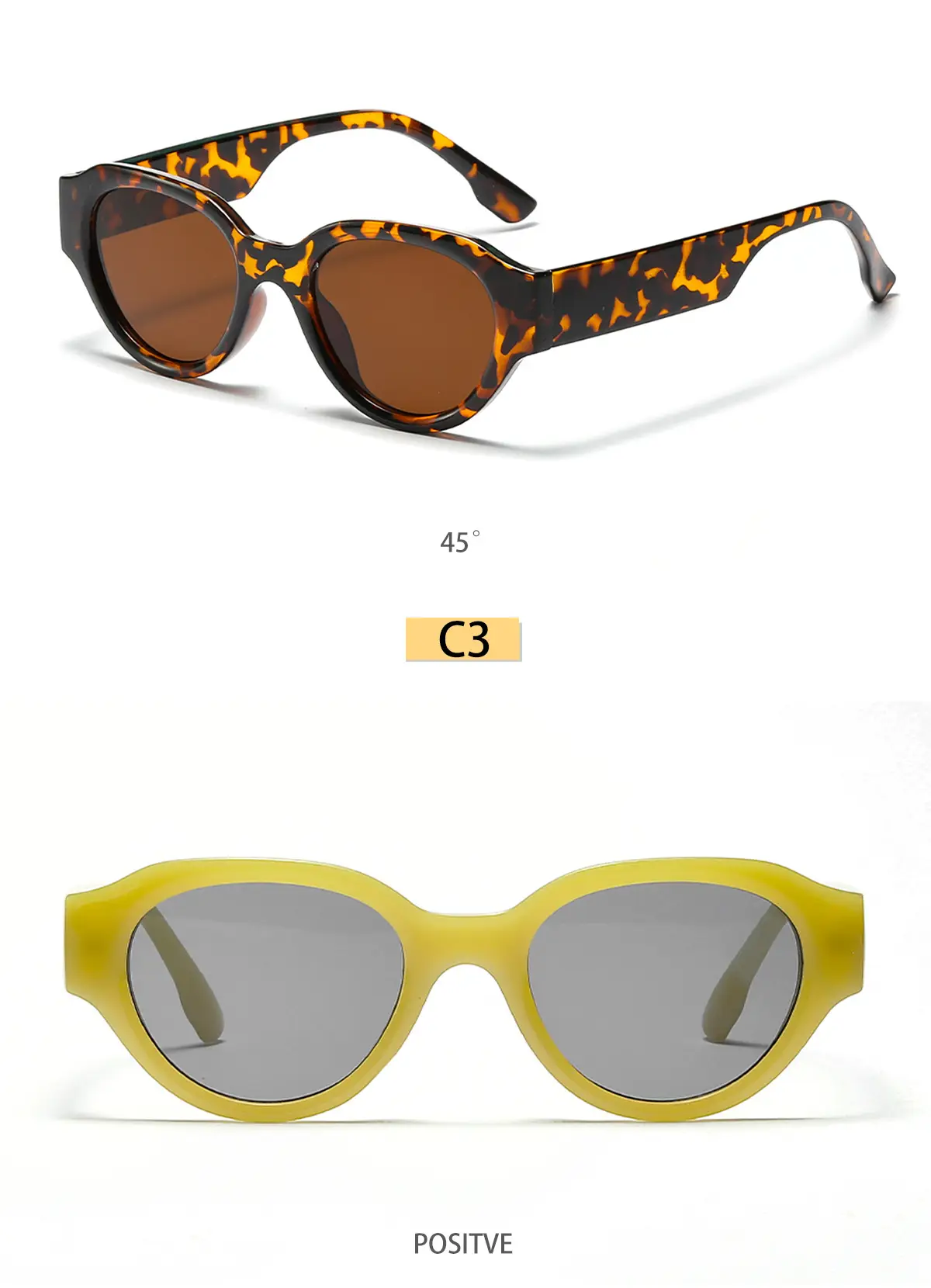 Xunge Oval Joker Sunglasses European American Retro Cat's Eye Women Men Wholesale — feature 9