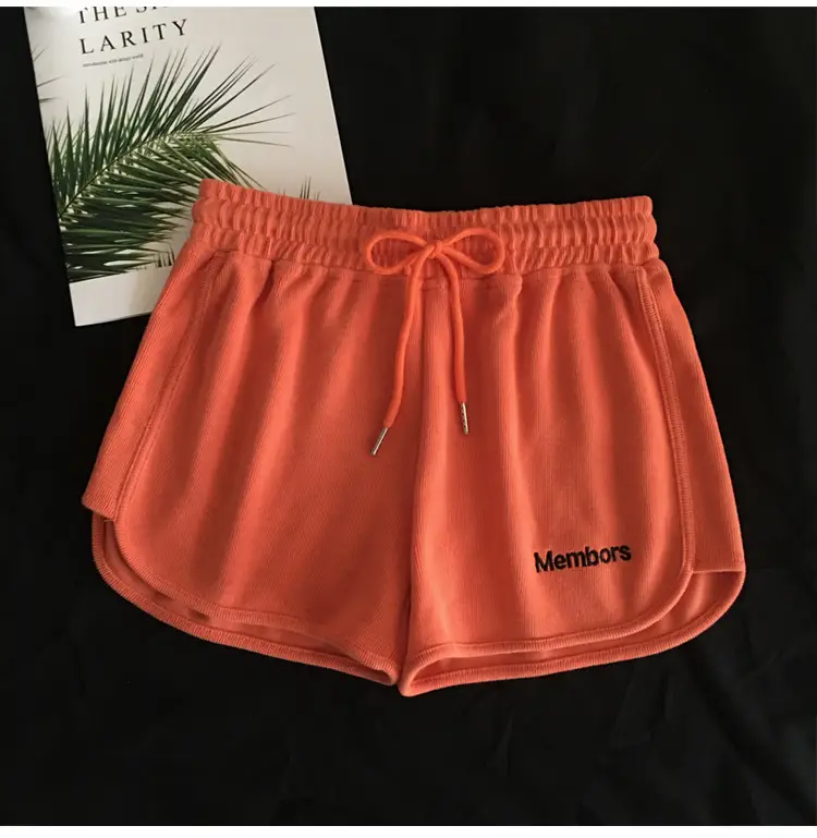 Women Elastic Waist Gray Shorts Casual Sports Wear — feature 3
