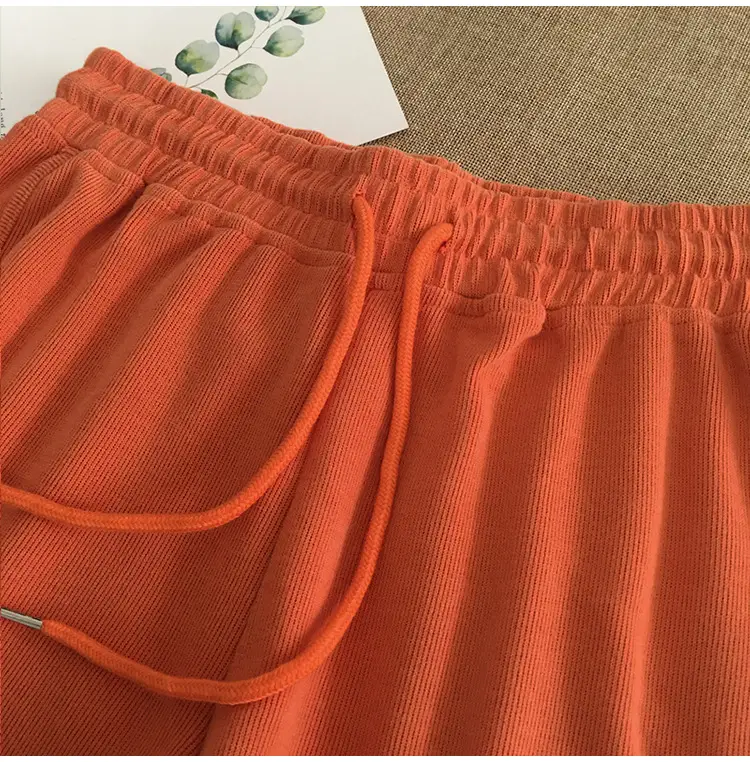 Women Elastic Waist Gray Shorts Casual Sports Wear — feature 4