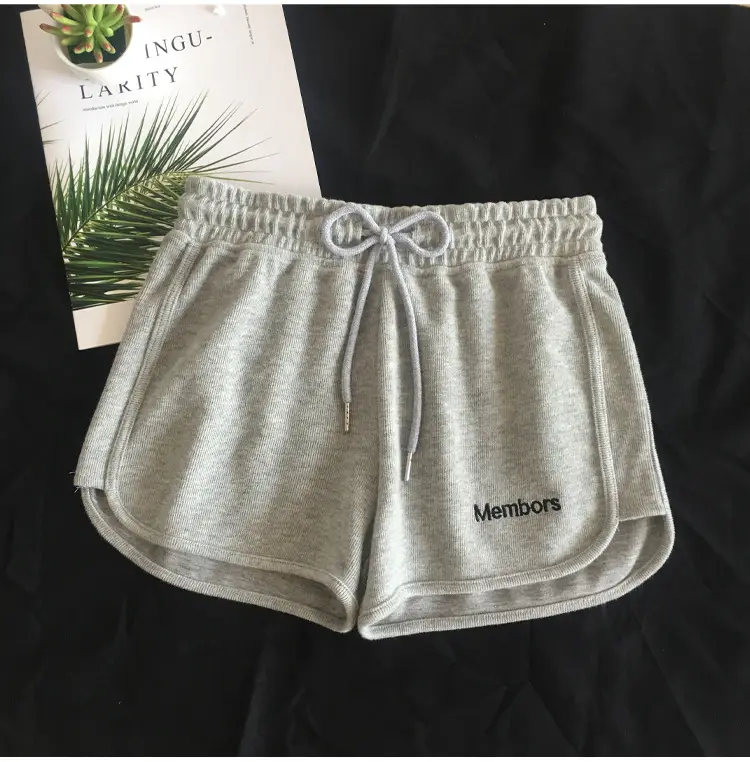 Women Elastic Waist Gray Shorts Casual Sports Wear — feature 6