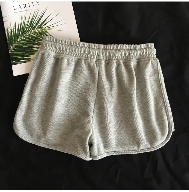 Women Elastic Waist Gray Shorts Casual Sports Wear — feature 7