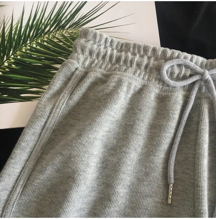 Women Elastic Waist Gray Shorts Casual Sports Wear — feature 9