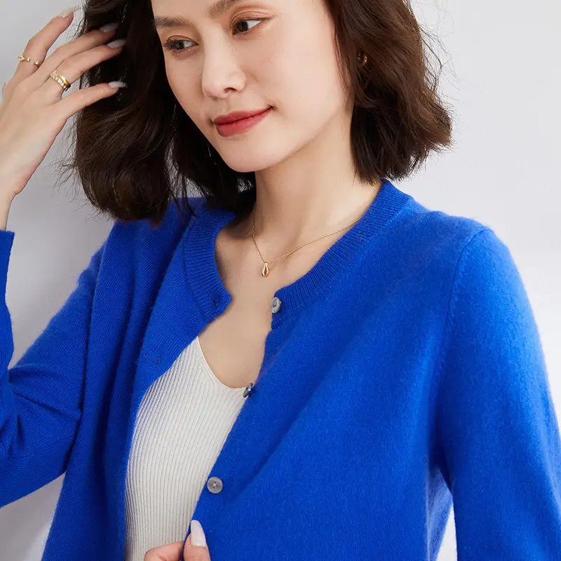 2025 Korean Style Navy Blue Cardigan for Women - Image 22