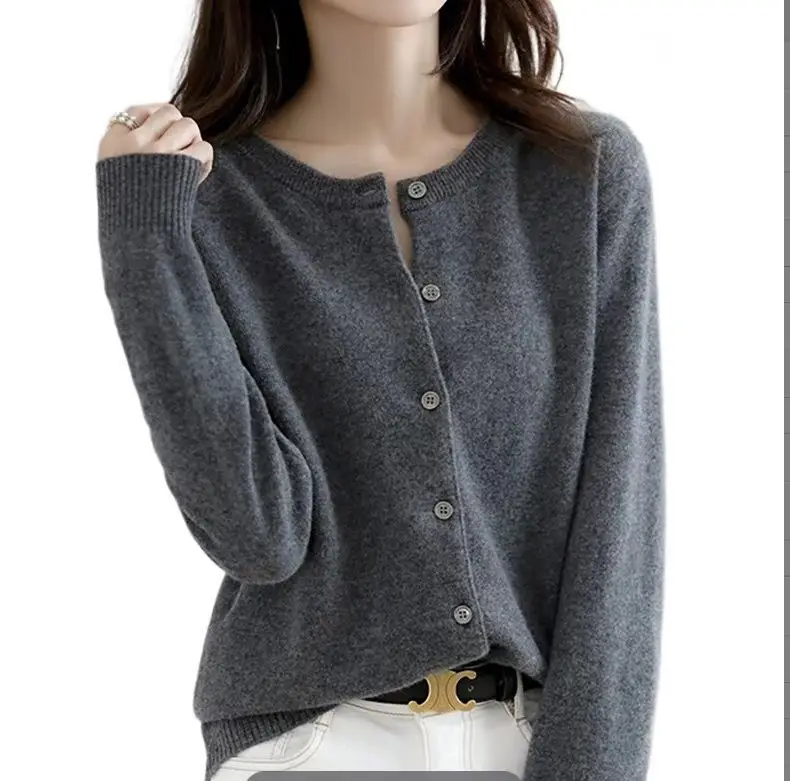 2025 Korean Style Navy Blue Cardigan for Women - Image 20