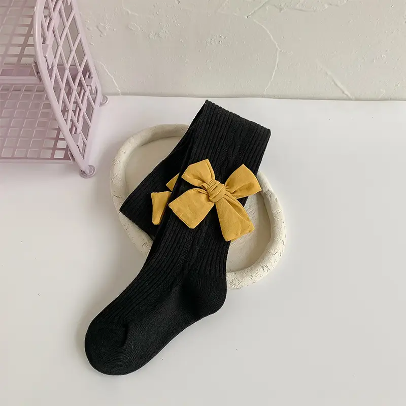 Girls Bowdy Pantyhose Socks Set Dual Color - Image 2