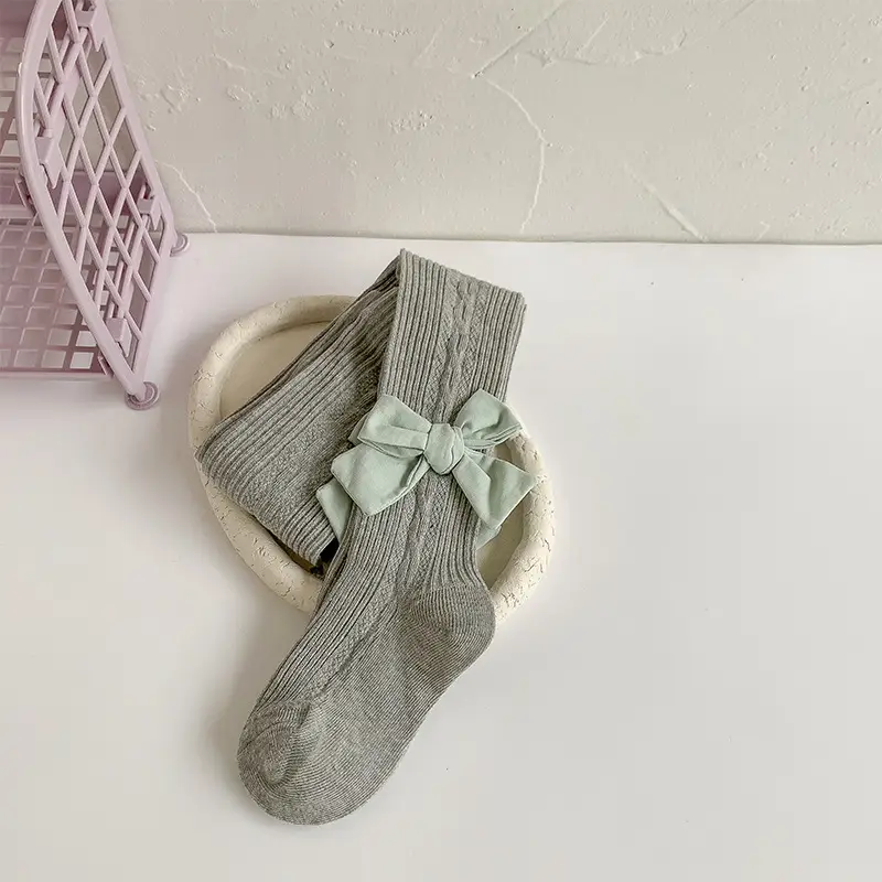Girls Bowdy Pantyhose Socks Set Dual Color - Image 6