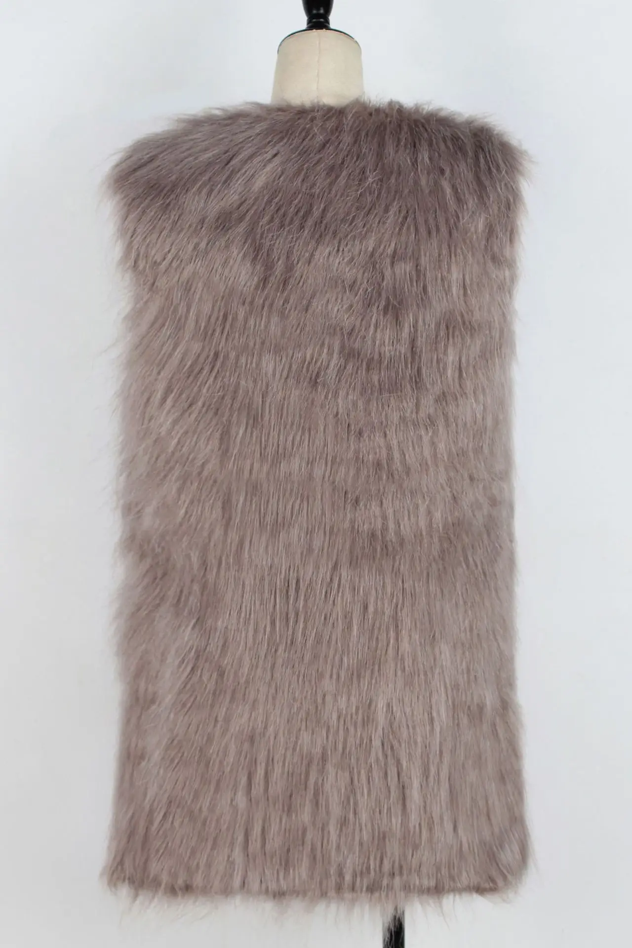 Women Gray Faux Fur Vest Waistcoat Style — feature 28