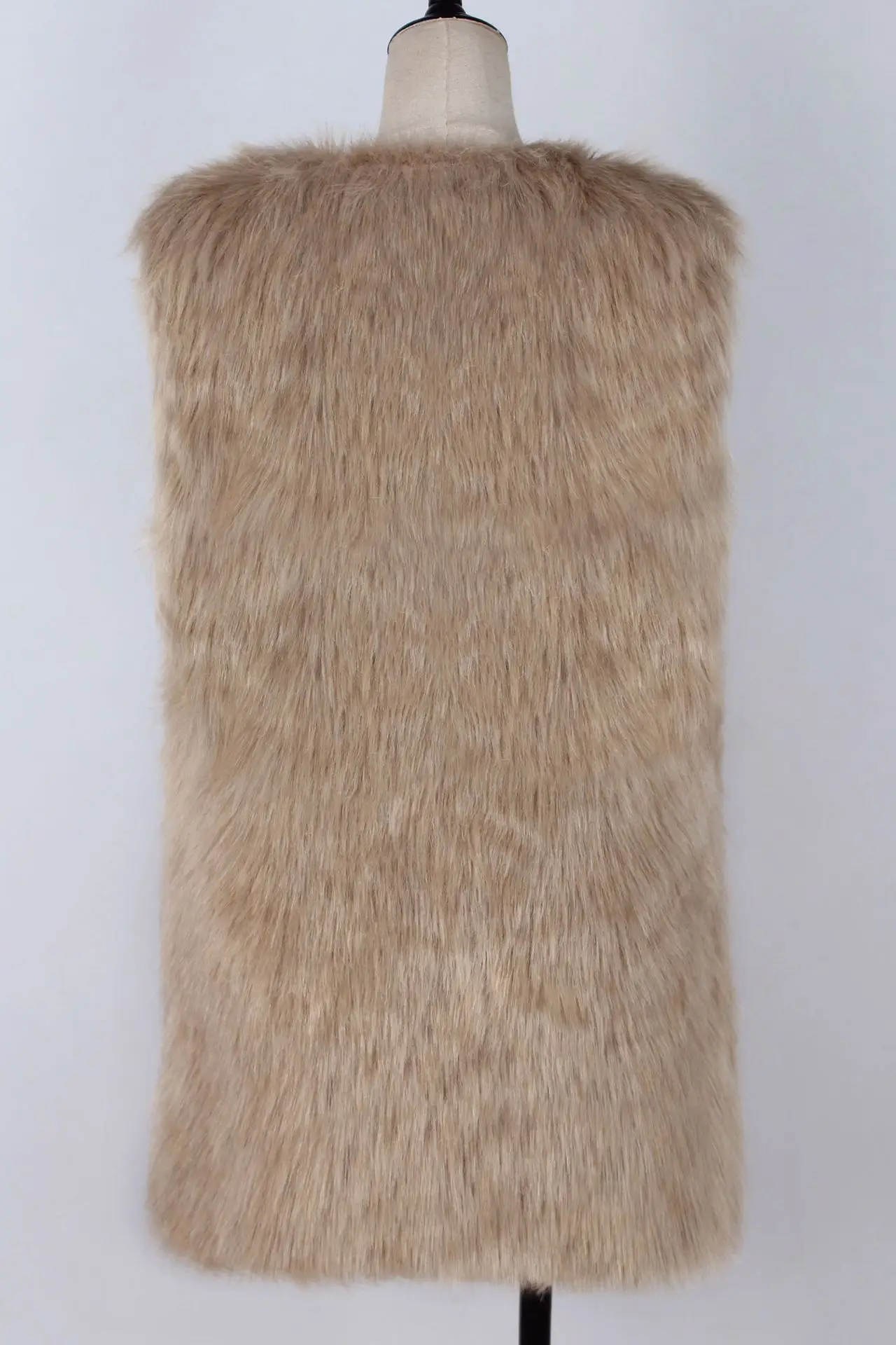 Women Gray Faux Fur Vest Waistcoat Style — feature 30